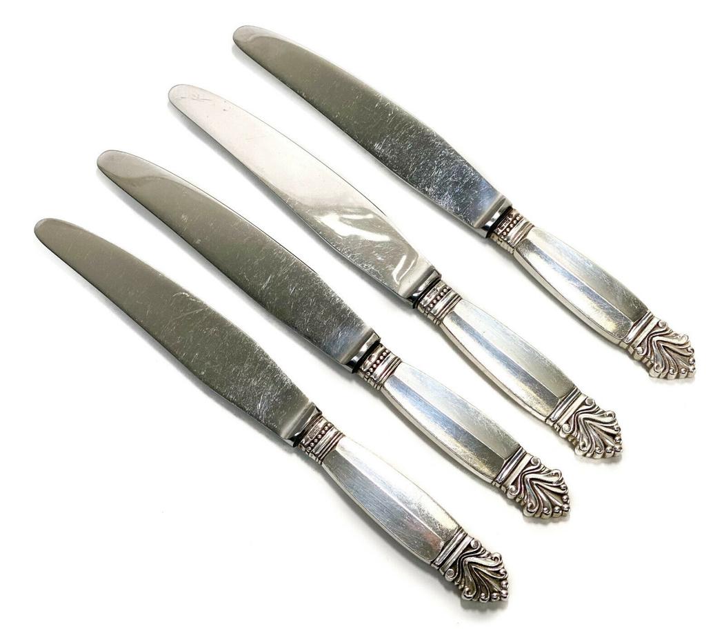 4 Georg Jensen Sterling Silver Knives in Acanthus (1 of 5)