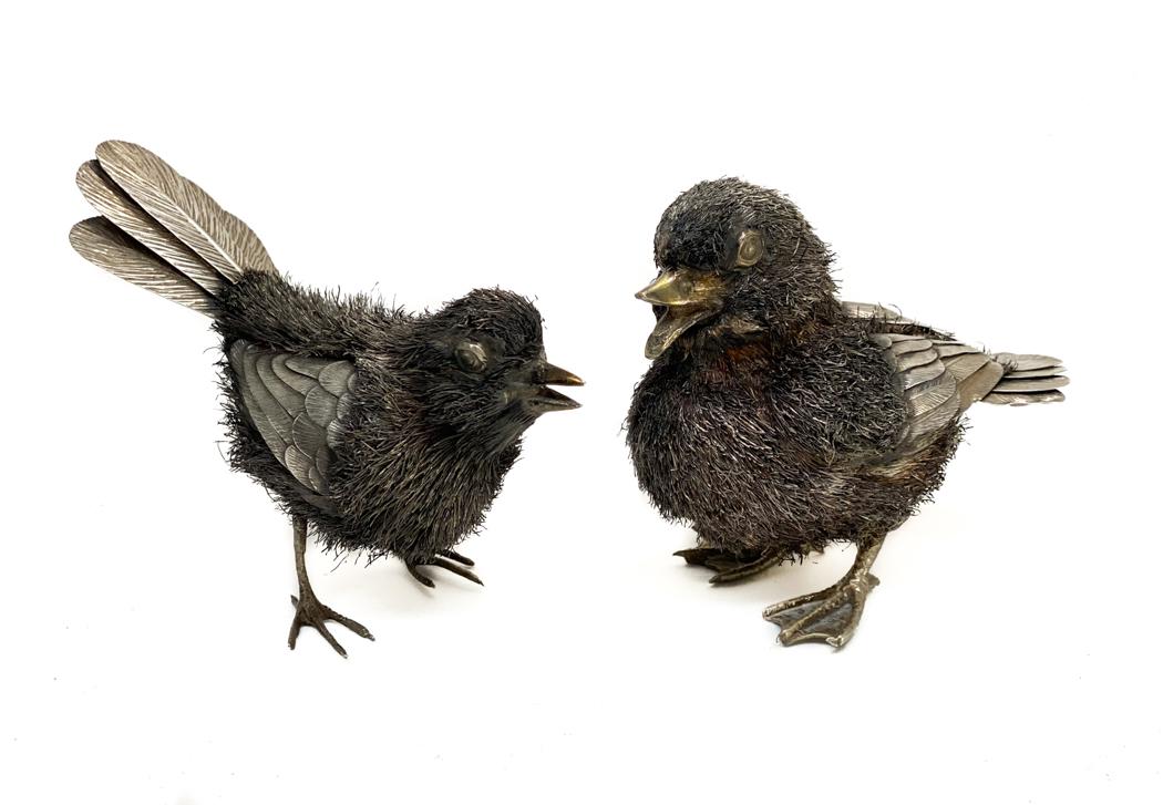 Pair Italian 925 Sterling Silver Bird Figurines (1 of 5)