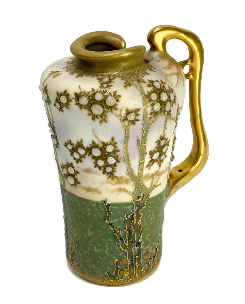Amphora Austria RSTK Pottery Enameled Jeweled  Ewer (1 of 7)