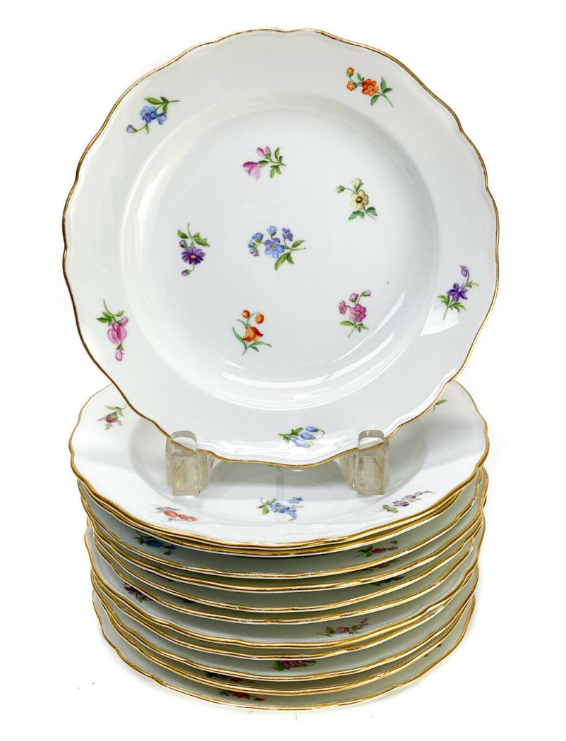 12 Meissen Porcelain Hand Painted 7.5 inch Plates (1 of 3)