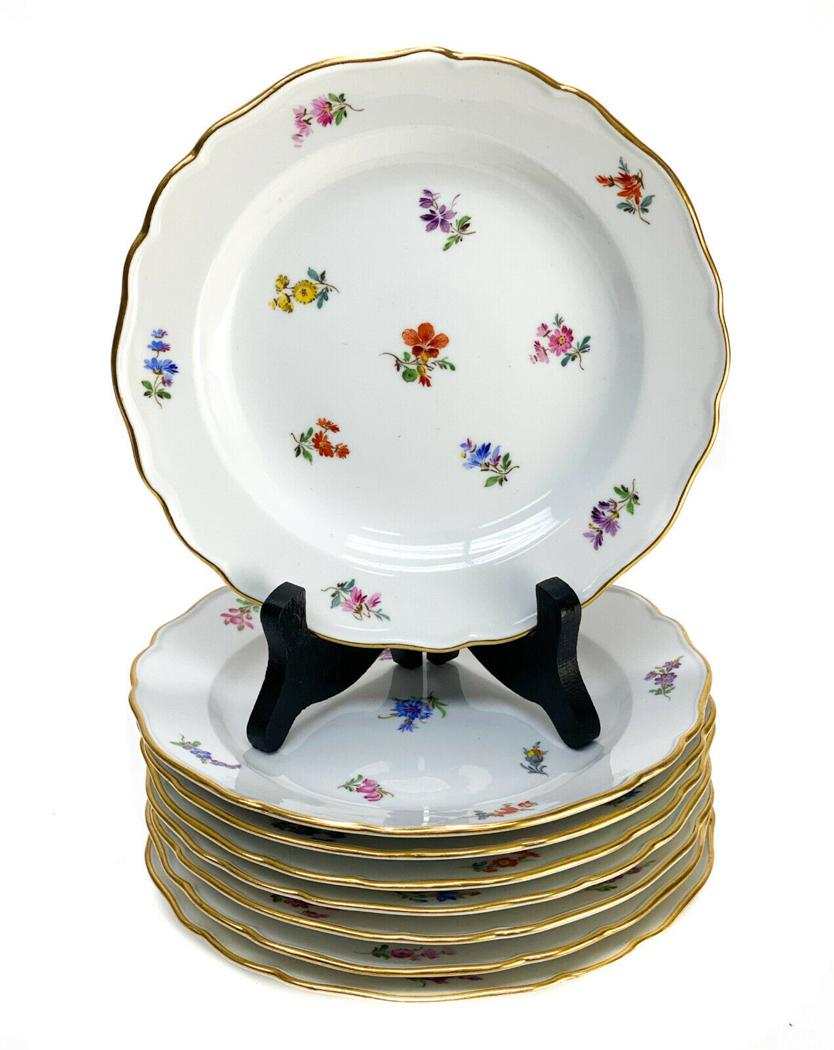 8 Meissen Germany Porcelain Hand Painted 7 inch Plates (1 of 3)