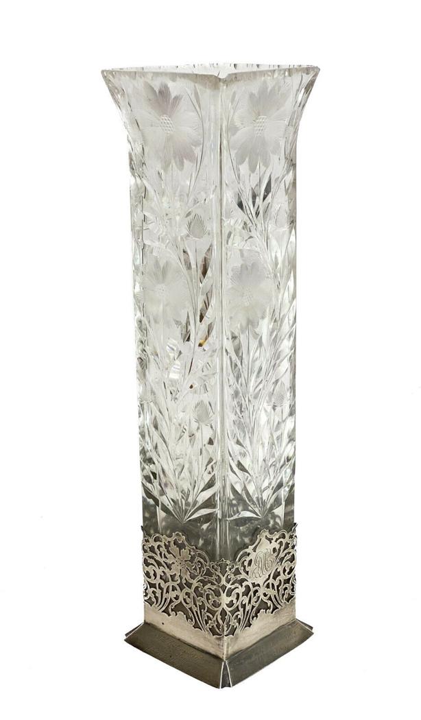 Gorham Sterling Silver Overlay & Intaglio Cut Glass (1 of 10)