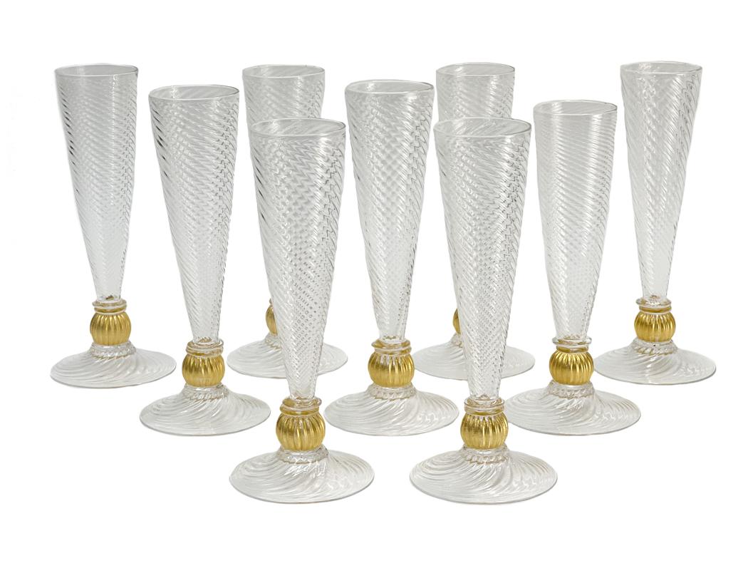 9 Venetian Hand Blown Artist Initial Dated 1997 (1 of 4)