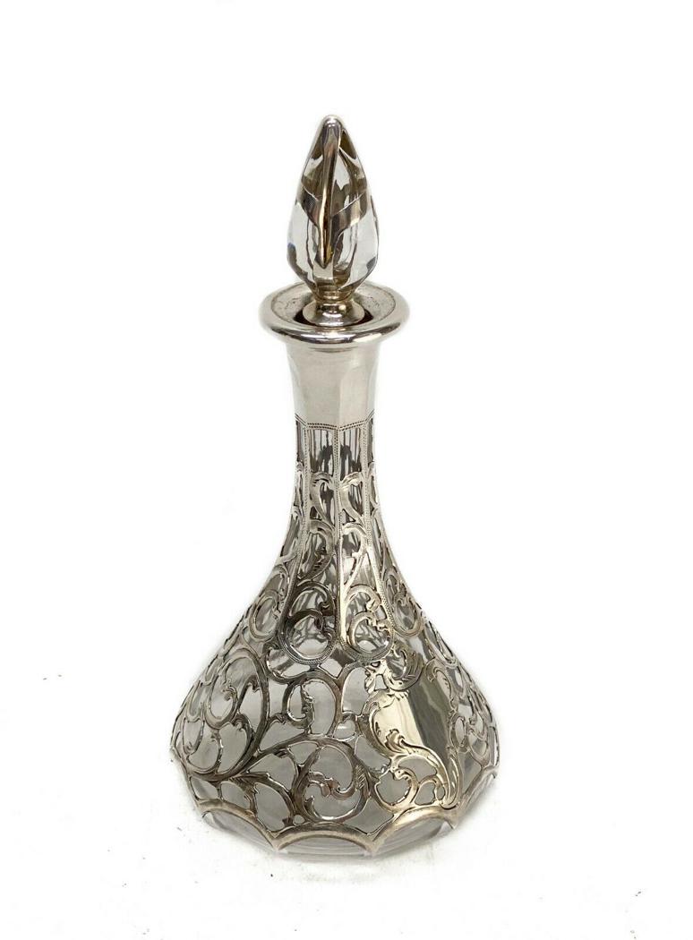 Alvin Mfg. Co. 999 Fine Silver Overlay Decanter (1 of 4)