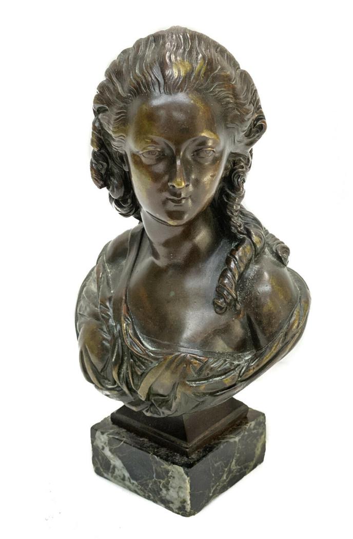 Continental Patinated Bronze Bust Sculpture of a Beauty (1 of 6)