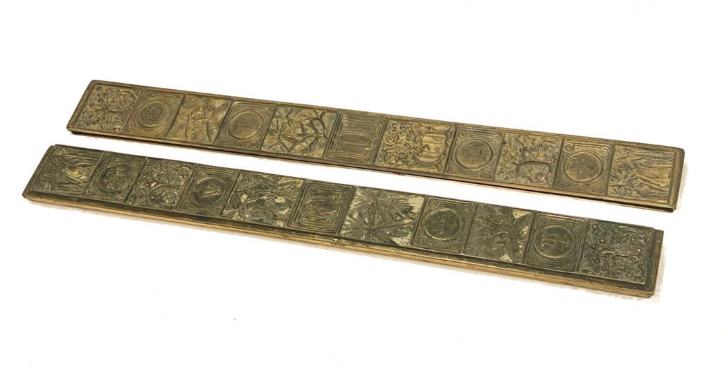 Tiffany Studios Bronze Blotter Ends in Bookmark #1002 (1 of 4)