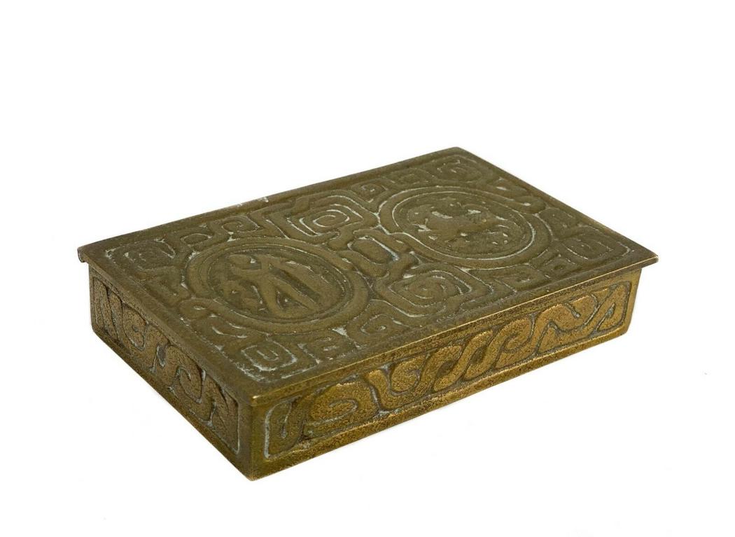 Tiffany Studios Zodiac Patinated Bronze Cigarette Box (1 of 5)