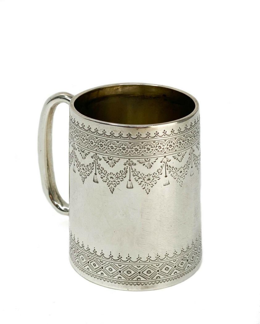 John Aldwinckle & Thomas Slater Sterling Silver Mug, (1 of 5)
