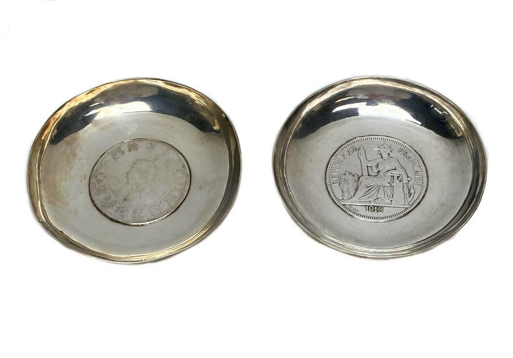 2 Silver International Inset Trade Coins c1900 (1 of 8)