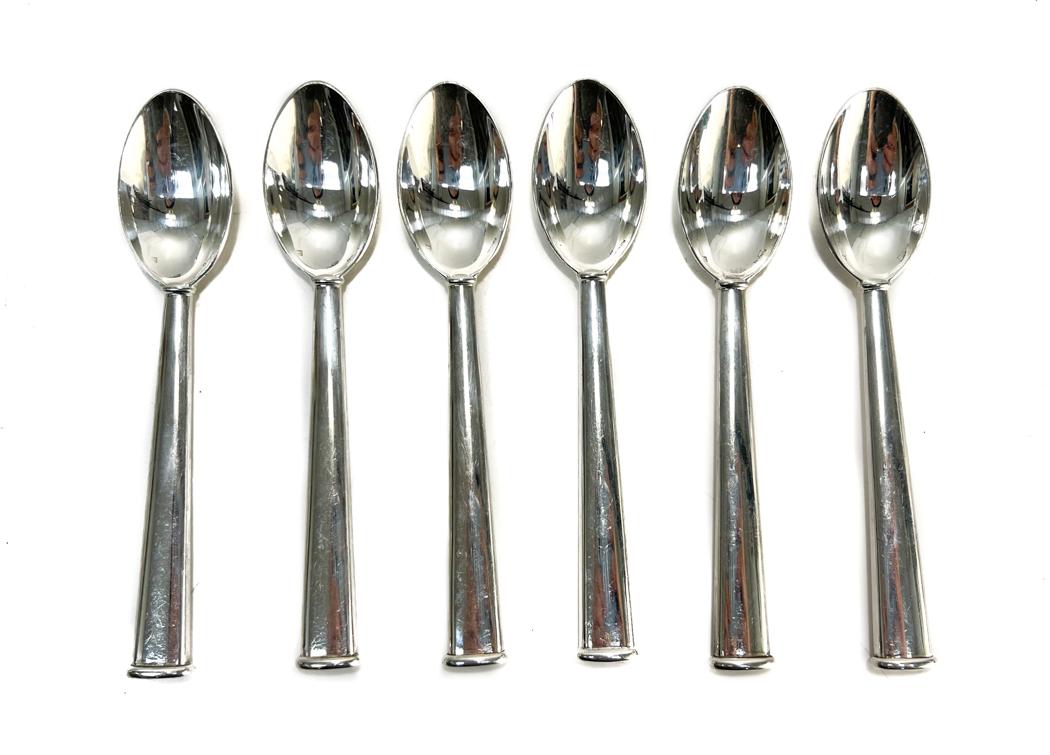 6 Hermes France  Silverplate Teaspoons in Comete (1 of 6)