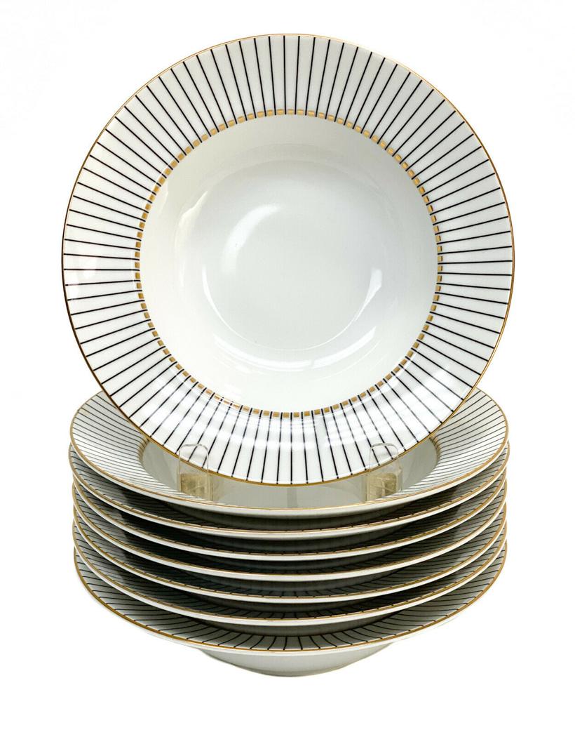 8 Fitz and Floyd Porcelain Rimmed Soup Bowls in (1 of 5)