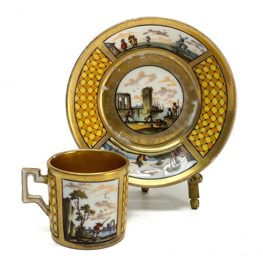 Royal Vienna Austria Porcelain Demitasse Cup and Saucer (1 of 7)