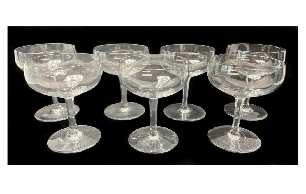 7 Baccarat Rabelais Champagne Saucers Hexagonal Stem (1 of 5)