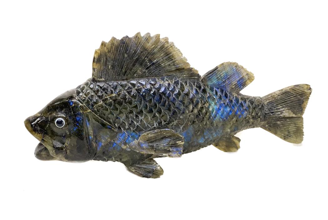 Iridescent Hand Carved Labradorite Fish Figure (1 of 4)