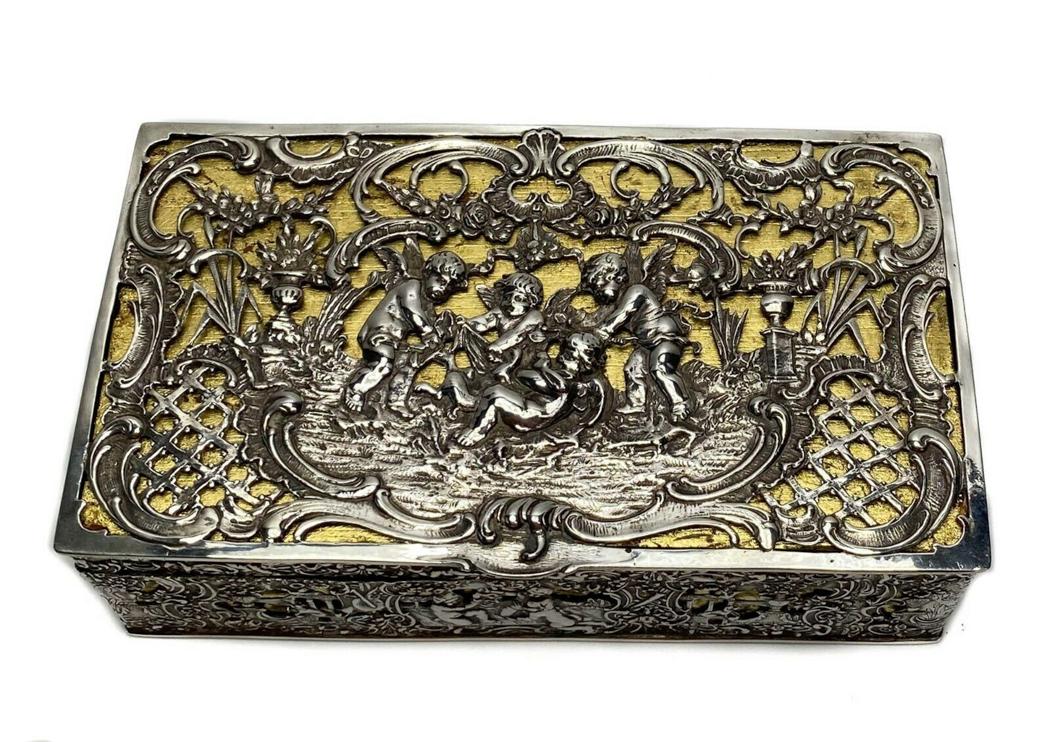 Georg Roth German Hanau .833 Silver Mounted Cigar Box (1 of 8)