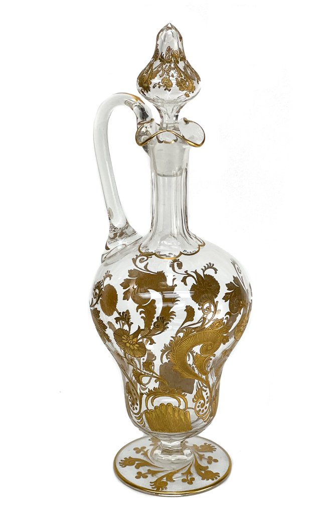 Moser Gold Encrusted Glass Handled Decanter (1 of 6)