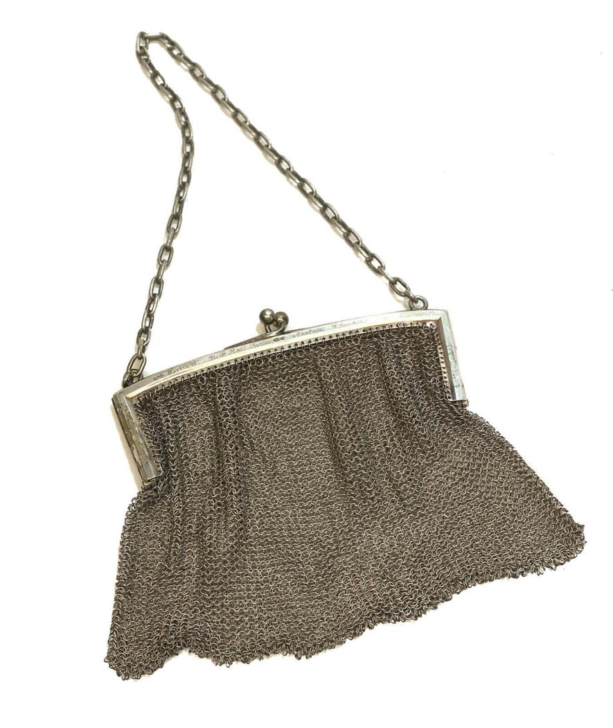 Vintage Sterling Silver Chainmail Mesh Purse Handbag (1 of 6)