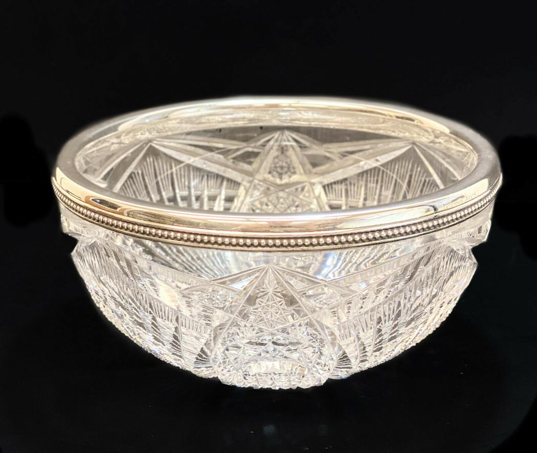 Gorham Sterling Silver & Brilliant Cut Glass Bowl (1 of 4)