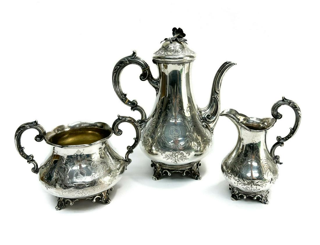 Edward Barnard London Sterling Silver Tea Set, 1850 (1 of 7)