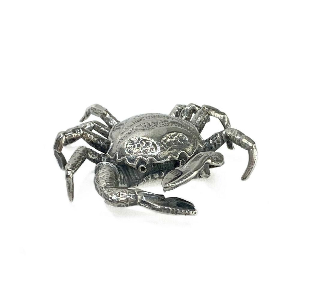 Italian 800 Solid Silver Miniature Crab Figurine (1 of 4)