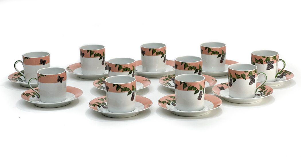 11 Christofle France Cup and Saucers in Volubilis et (1 of 6)