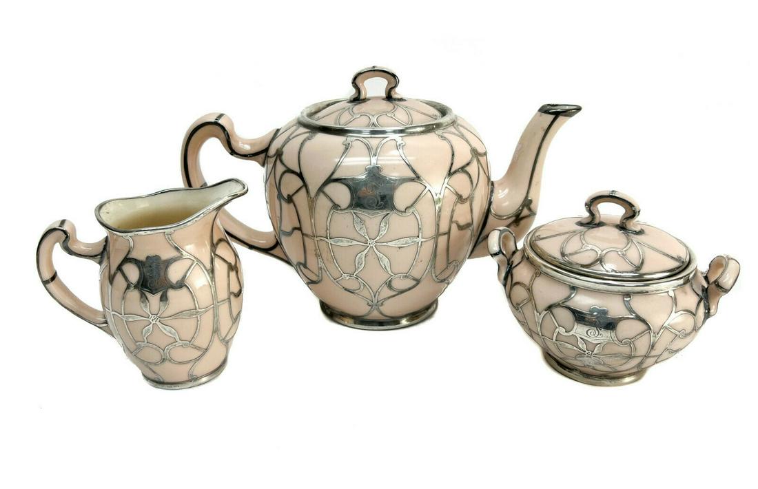Lenox Porcelain and Matthews 999 Silver Overlay Teaset (1 of 11)