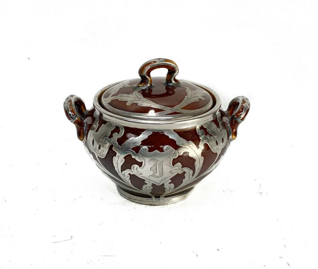 Lenox Porcelain Sterling Silver Overlay Covered Sugar (1 of 6)