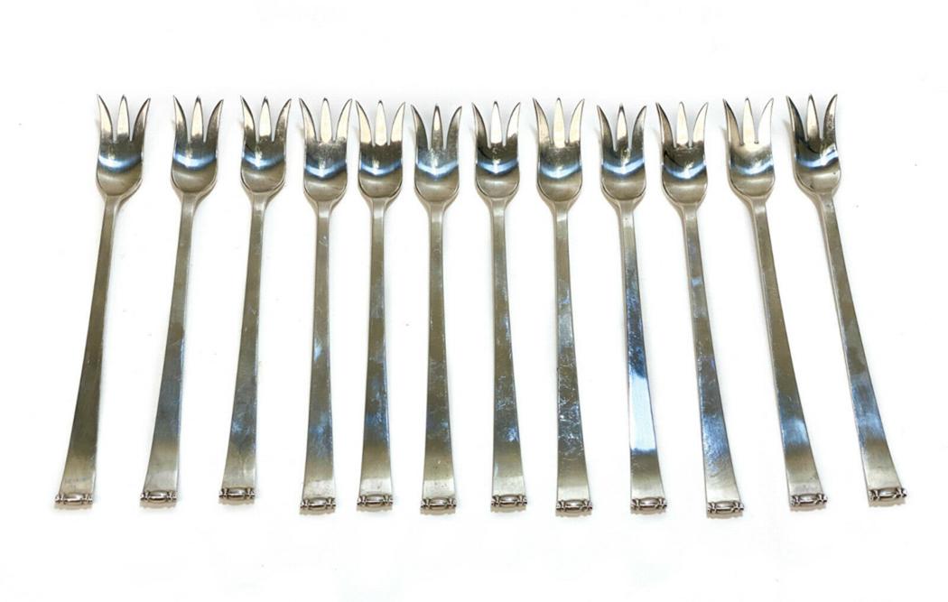 12 Allan Adler Sterling Silver Forks in Modern Georgian (1 of 4)