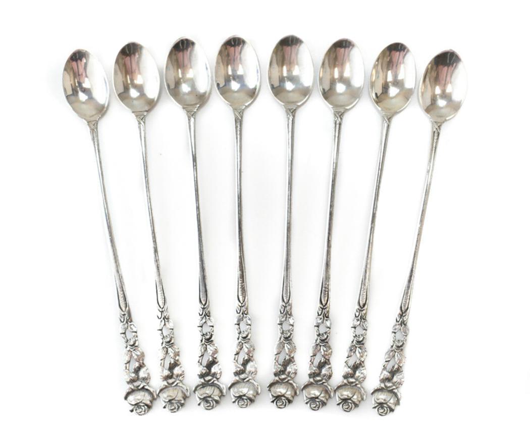 8 Wilhelm Ludwig German 800 Silver Iced Tea Spoons (1 of 4)
