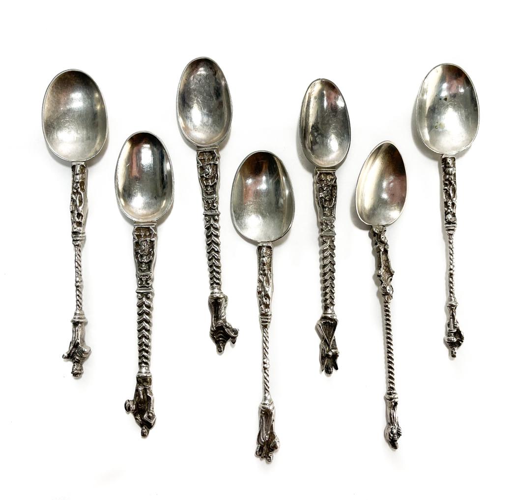 7 German  Apostle  Silver Spoons. (1 of 5)