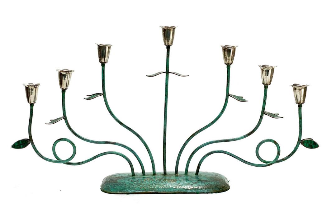Emilia Castillo Sterling Silver & Bronze Menorah (1 of 4)