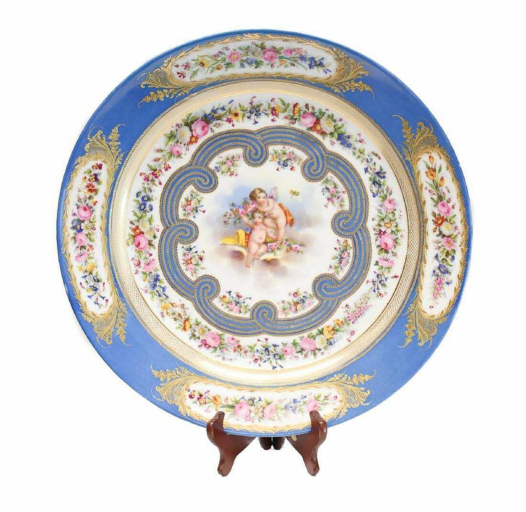 Sevres Porcelain Wall Charger, Hand Painted, 19th C (1 of 4)