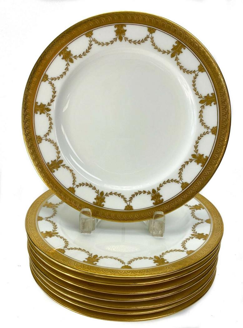 8 Coalport for Tiffany Gilt Porcelain Dinner Plates (1 of 3)