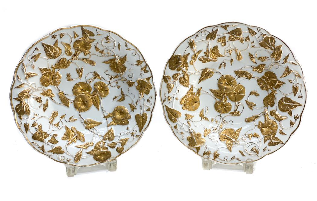 Pair Meissen Germany Gilt Serving Bowls. (1 of 6)