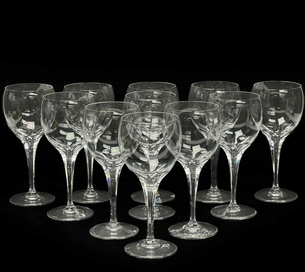 11 Lalique France Clear Glass 7.25 inch Water Goblets in Tuileries (1 of 3)