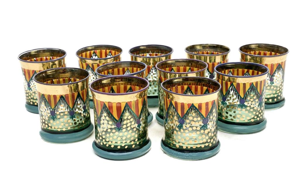 11 MacKenzie Childs Old Fashioned Goblets in Circus Pennants (1 of 3)