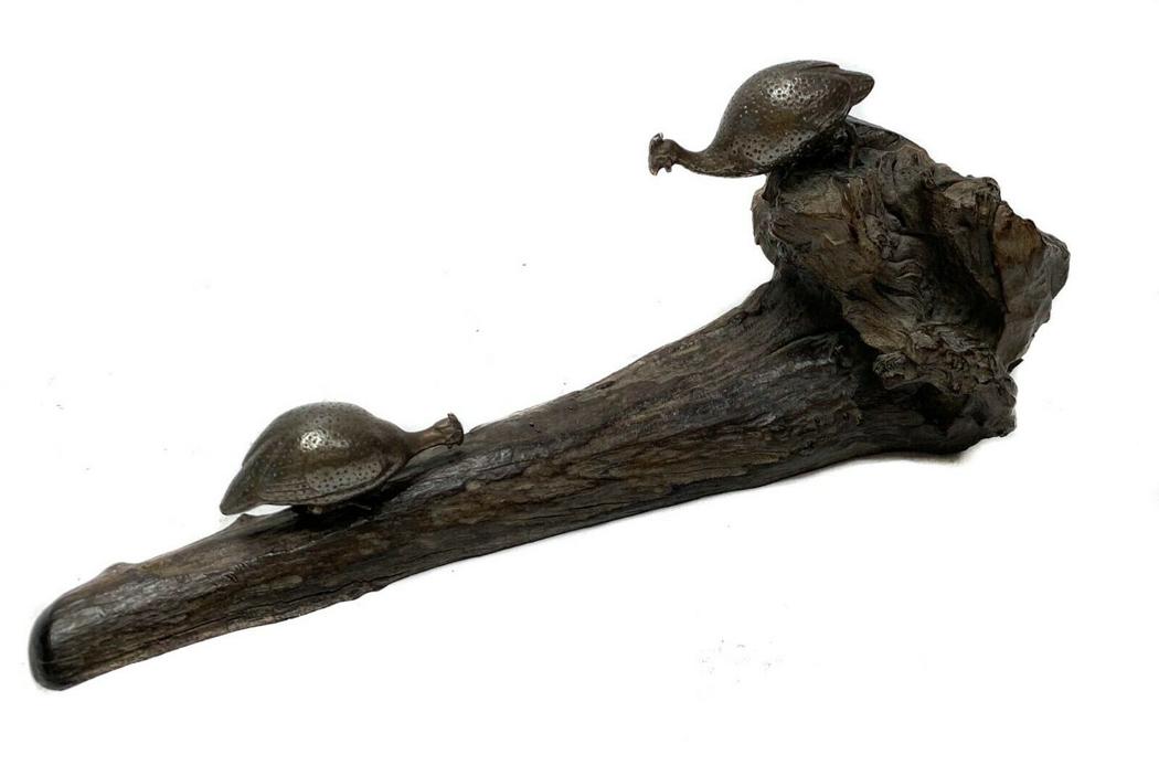 Patrick Mavros Wooden Model w/ Wild Guinea Fowl Signed (1 of 6)