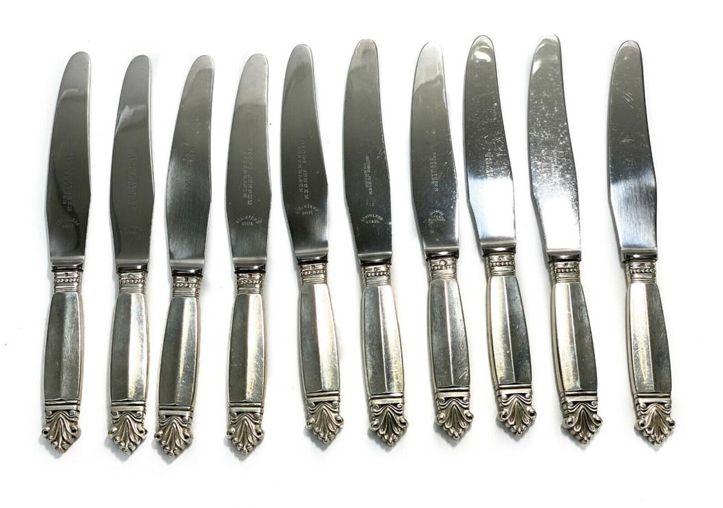 10 Georg Jensen Sterling Silver 8 in Knives in Acanthus (1 of 6)