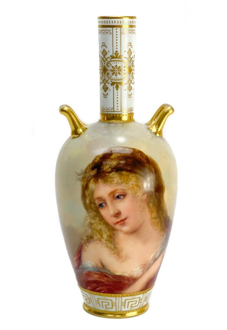 Royal Vienna Austria Porcelain Vase Portrait Artist signed (1 of 4)