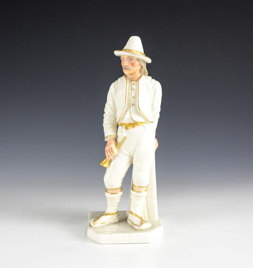 Royal Worcester by Hadley, The Yankee #897: Royal Worcester Countries Around The World by Hadley, The Yankee #897, c1882 - Astor Family Label on base reads "Collection of Willing Grandfather of Mr Vincent Astor" (Edward Shippen) Willing was fat