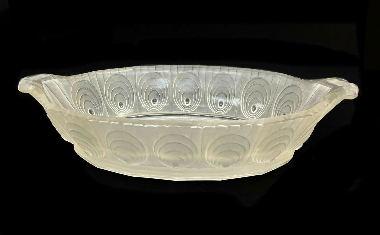 Sabino Paris Opalescent Molded Glass Art Deco Centerpiece Bowl. Signed (1 of 6)