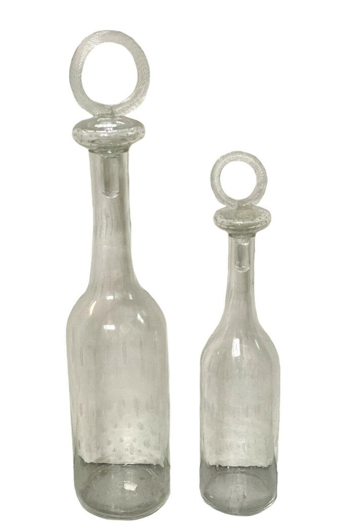 Graduated Pair Glass Floor Decorative Bottles or Vases (1 of 3)