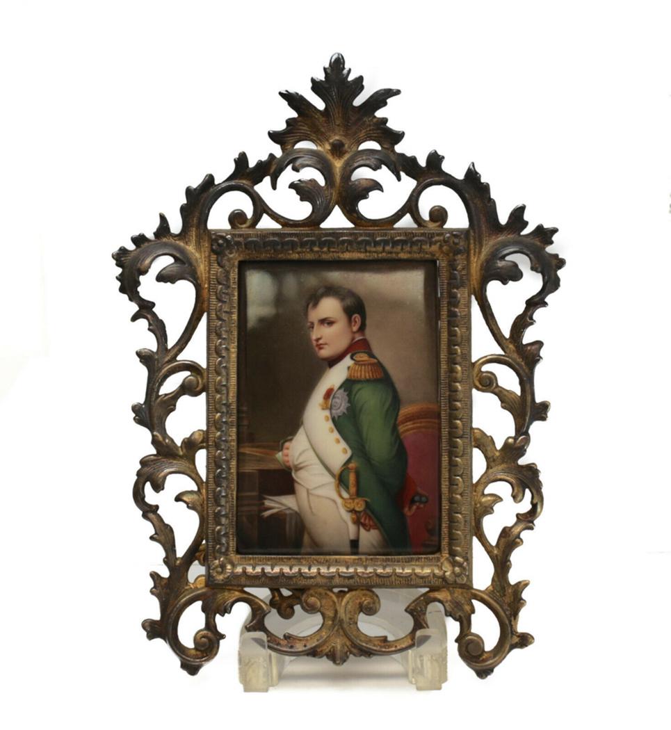 French Napoleon Bonaparte Porcelain Plaque, c1900 (1 of 3)