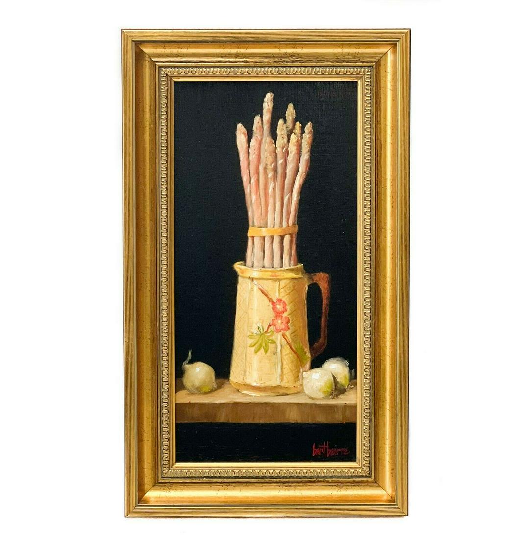 Bert Beirne Painting Oil on Panel Majolica Asparagus & Onions (1 of 5)