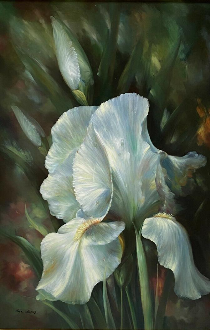 "Snow Flower" by Rosa Chavez Original oil painting on canvas (1 of 7)