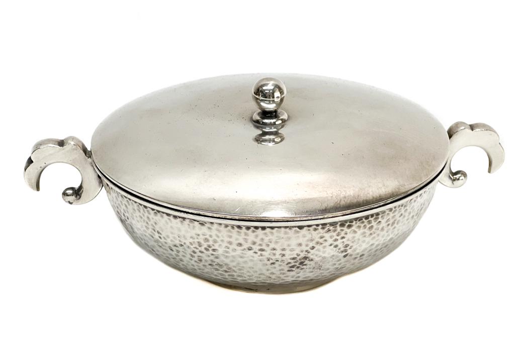 Asahi Japanese 950 Hand Hammered Silver Lidded Bowl. (1 of 5)