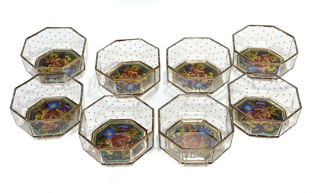 8 MacKenzie Childs Glass Bowls in Circus Garland (1 of 5)