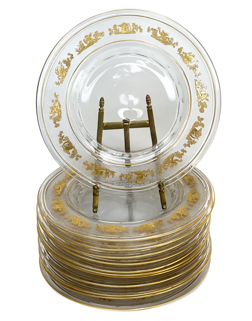 12 Val St. Lambert Glass Plates in Danse de Flore (1 of 4)