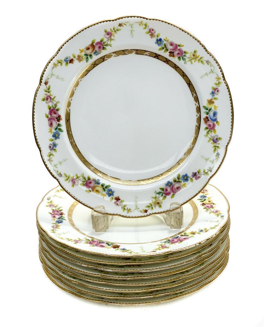 9 Minton  Porcelain Hand Painted Dessert Plates, 1910 (1 of 3)