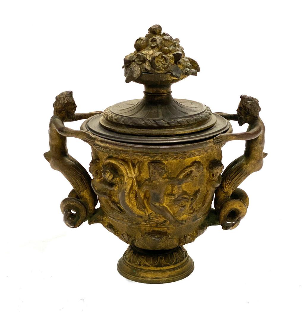 Continental Gilt Patinated Bronze Kantharos Cup, c1900. (1 of 6)
